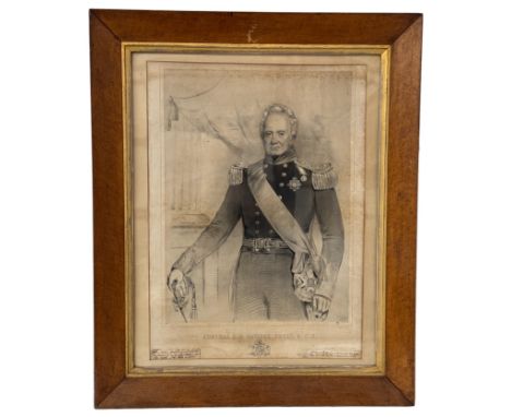 Dickinson after Healey - 'Admiral Sir Davidge Gould G.C.B.' lithograph with two inscriptions relating the subjects achievemen