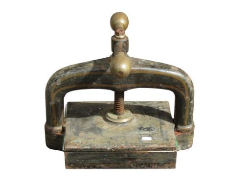 A heavy iron Victorian book press 