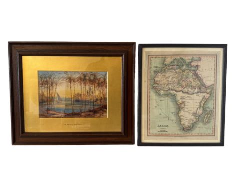 19th Century School - 'On the Nile near Siout' (1875), watercolour, monogrammed and dated lower right, 23 x 16 cm; together w