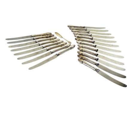 A good selection of silver flatware, eight main forks, eight side forks, eight main knives, twelve side knives, eight dessert