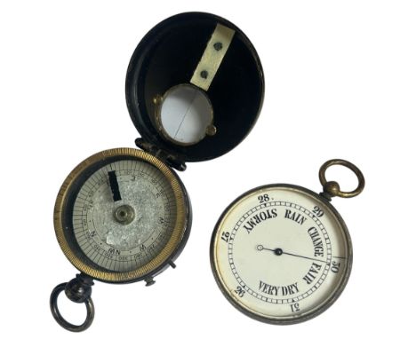 A pocket barometer, which still reacts to pressure, together with a pocket compass by Dolland (2)