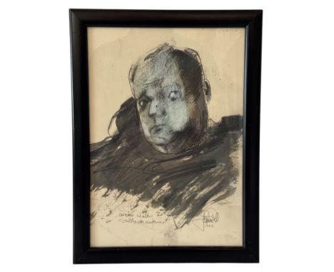 John W. Mills PPRBS ARCA FRSA (1933-2023) - 'Orson Wells - Study for Sculpture' (1963), mixed media, signed and inscribed, 21