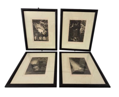 Ottohans Beier (1892-1979) - Five drypoint etchings, each signed and numbered 112/150 below, frame dimensions: 58 x 48 cm (5)