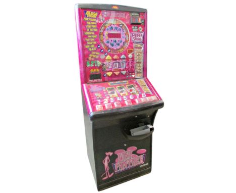 A QPS interactive ‘Pink Panther’ arcade/pub fruit machine type gaming terminal, late 20th century, 178 cm high, 69 x 66 cm