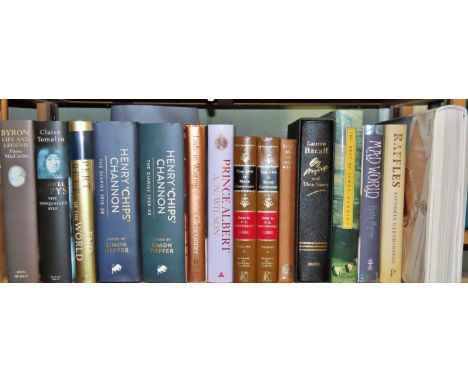 A large and eclectic biographical library (30) including Pepys, Dickens and Royalty - a large 38 x 27cm tome on QEII by Tasch