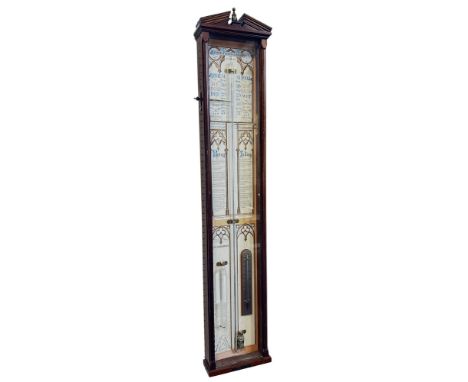 A limited edition mahogany cased Admiral Fitzroy barometer, numbered 1398/2000, 102 x 21cm