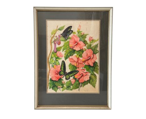 Viola Peacock (20th Century) - 'Trogonoptera Brookiana Albescens' (1982), watercolour, signed and dated lower right, 46 x 33 
