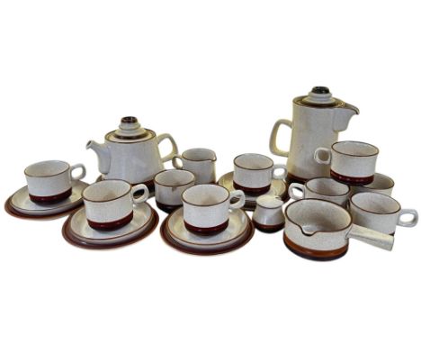 A large quantity of Denby Potters Wheel pattern dinner and tea wares 