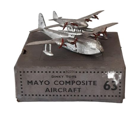 Dinky Toys Mayo Composite Aircraft no 63 in original box (1939-41) (Displayed in cabinet) 