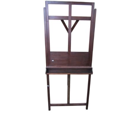A 19th century mahogany easel with adjustable frame, 75cm wide