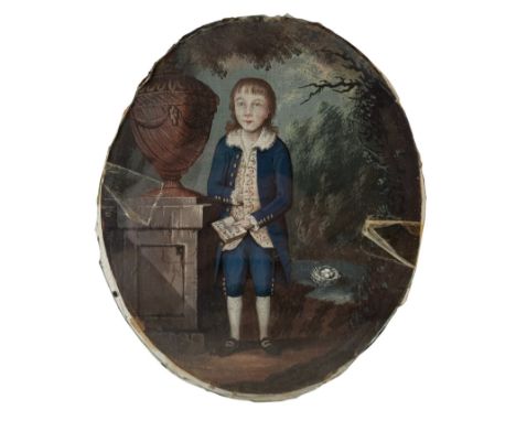 British School, 18th Century - Oval miniature portrait of Thomas Coulson Carpenter (b.1770-?), painted in August 1778 by 'M. 
