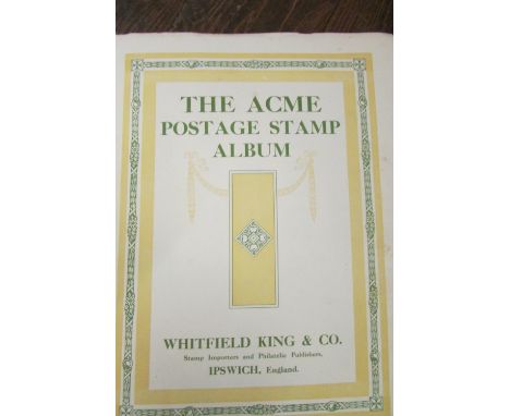 The Acme Postage Stamp Album containing a worldwide selection of stamps from the 1920s and 30s 