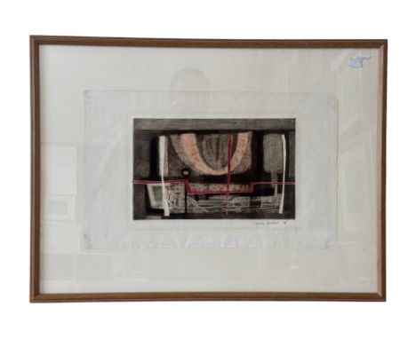 George Wallace (Irish, 1920-2009) - Modernist geometric design (1955/56), etching, signed and indistinctly dated lower right,