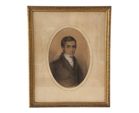 British School, 19th Century - Portrait of a gentleman, pastel, unsigned with information on the subject inscribed verso, fra