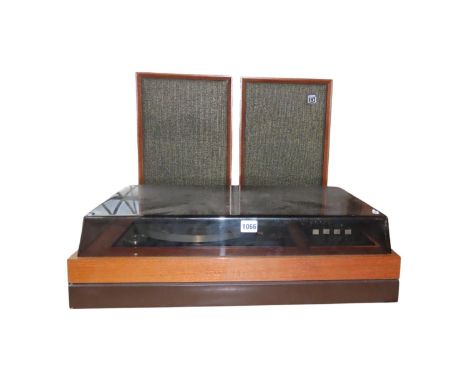 A  Dynataron stereophonic tuner amplifier deck 1275B, together with a pair of associated speakers