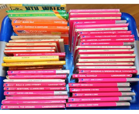 A large collection of Ordnance Survey maps, Landranger, Explorer and others (50+)