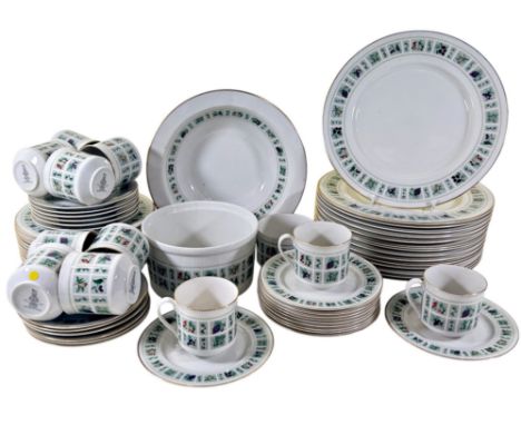A large quantity of Royal Doulton Tapestry pattern table ware, graduated plates, tureens and covers, soup bowls etc