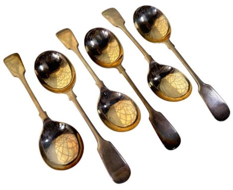 A cased set of six Walker &amp;Hall silver soup spoons, Sheffield 1910, 9oz
