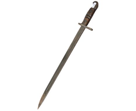 A Remington bayonet 55cm long, together with two bamboo shafted iron tipped spears.