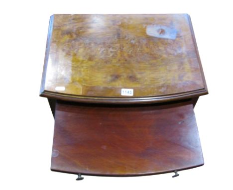 A Walnut side table in the Queen Anne style, with brush slide and single drawer raised on slender supports, 71cm high, 48 x 3