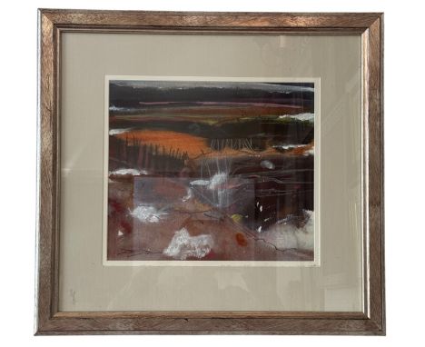 Douglas Davies RSW (Scottish, b.1946) - Untitled, acrylic and pastel, signed below, 40 x 35 cm, frame dimensions: 66 x 62 cm,