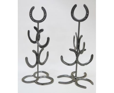 Two mug trees&nbsp;constructed from horseshoes and rebar (2)&nbsp;