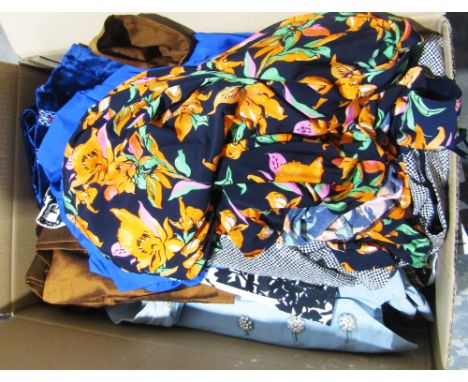 Quantity of assorted 1970's and later costume to include Gina Bacconi with original label long evening dress, orange print on