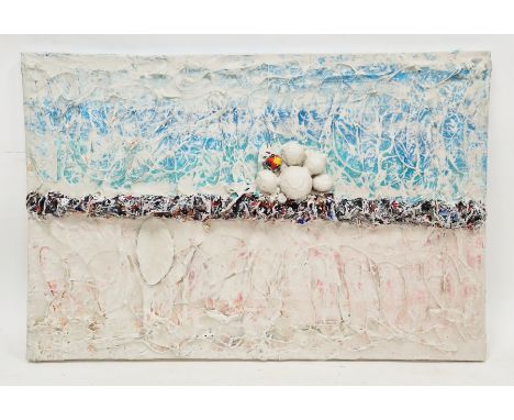 Rose Feller (aka Rozsa Szucs, Hungarian, b.1975)
Mixed media on canvas
'Ocean', abstract composition, signed verso, together 