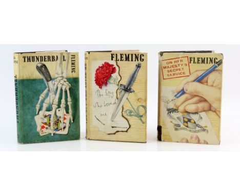 Ian Fleming - Three first edition hard back books published by Jonathan Cape for Thunderball (1961), The Spy Who Loved Me (19