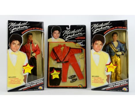 Michael Jackson - Two LJN Superstar of the 80's Action Figures from 1984, 'Grammy Awards' &amp; 'Beat It' along with a 'Thril