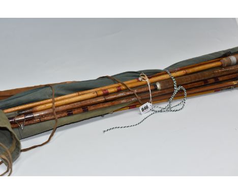 A BUNDLE OF VINTAGE FISHING RODS to include an Edgar Sealey 'Black Arrow 2' float rod, an East Anglia Rod Co. 'The Ken Smith,