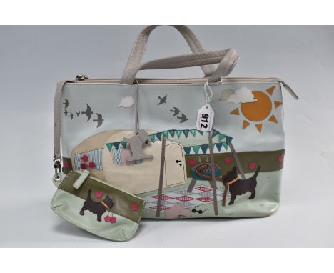RADLEY HANDBAG: a Signature 2012 Spring/Summer 'Happy Camper' 60970X  grab bag with coin purse, 24th signature bag to be rele