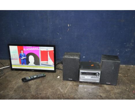 A PANASONIC SA-PM04 MINI HI FI with matching speakers and a Cello 20in TV/DVD combi (NO STAND) (both PAT pass and working) (4