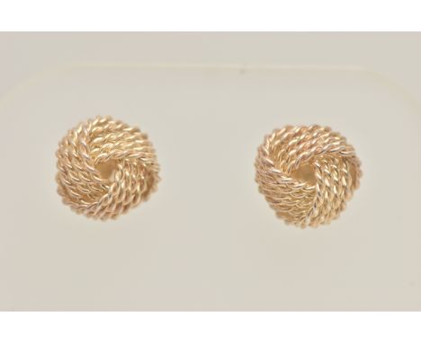 A PAIR OF 'TIFFANY &amp; CO' TWIST KNOT STUD EARRINGS, to the post fittings stamped 'T&amp;Co 925', scrolls stamped 'T&amp;Co