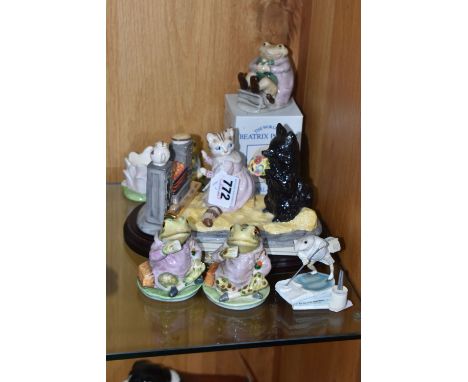 A GROUP OF BEATRIX POTTER FIGURINES to include a limited edition Beswick Ware 'Duchess and Ribby Millenium Tableau' No. 782/1