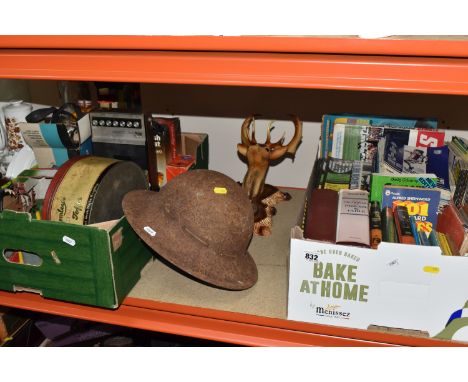 FOUR BOXES AND LOOSE MISCELLANEOUS ITEMS to include a box of assorted tea wares to include various Colclough, Royal Stafford 