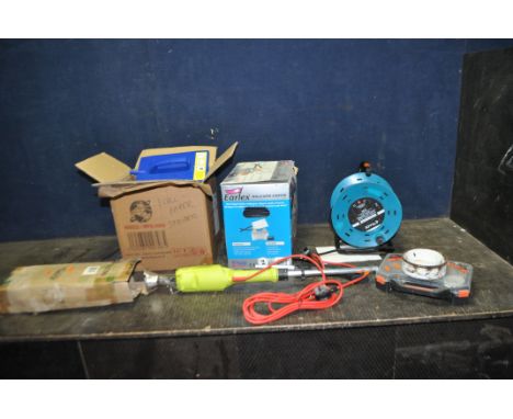 A COLLECTION OF POWER TOOLS including an Earlex and a Denny International wallpaper strippers, a Garden Gear weed burner, a 2