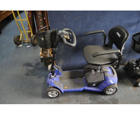 A PRIDE APEX ALUMA-LITE MOBILITY SCOOTER with key and charger (PAT pass and working but battery integrity unknown)