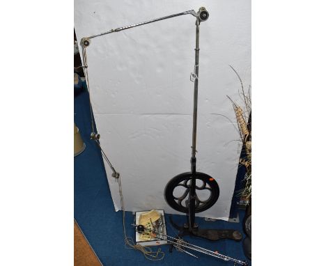 A COLLECTION OF LATE 19TH/EARLY 20TH CENTURY DENTIST'S EQUIPMENT, comprising a  Victorian cast iron treadle drill, by the man