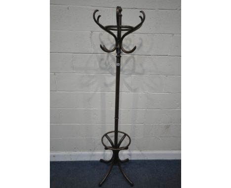 A MODERN BENTWOOD STYLE HAT/COAT STAND, with label reading TON, Chech Republic, height 192cm, condition report: overall good 