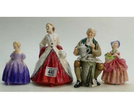 Royal Doulton figures to include: The Tinsnith HN2146, Ermine Coat HN1981, Marie HN1370,&amp; Cissie HN1809(4)