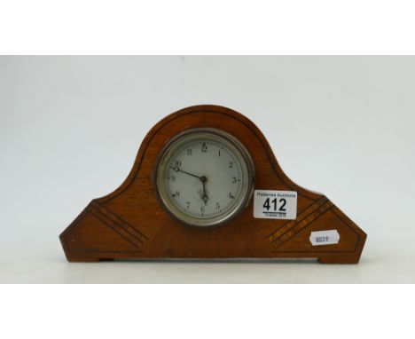 Smiths car clock set in case: Smiths car clock from the Cricklewood factory, set in Ap30's wooded mantle clock case, ticking 