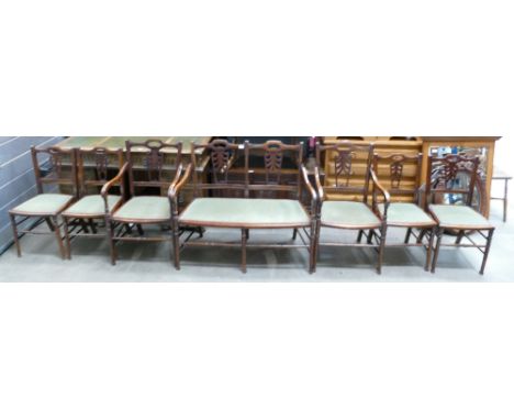 7 Piece parlour suite: 2 seater love seat, 2 arm chairs &amp; 4 occasional. (7) 