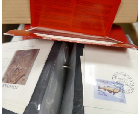 A collection of stamps and postcards: to include PHQ postcards, first day covers UK and others, miniture sheets, presentation