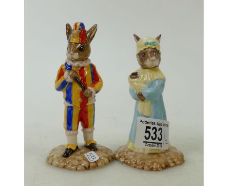 Royal Doulton limited edition Bunnykins figures: Judy DB235 &amp; Mr Punch DB234, both with box and cert(2)