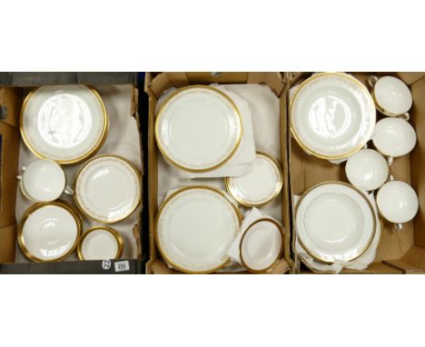 A large collection of Cauldon, Aynsley &amp; Crown Staffordshire dinnerware to include: 18 x 3704 patterned dinner plates,3 x