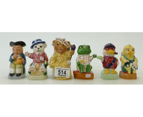 Kevin Francis Small Toby Jugs: Mini Duck, Chicken, Teddy, Toby, Frog &amp; Lion Cub(6)