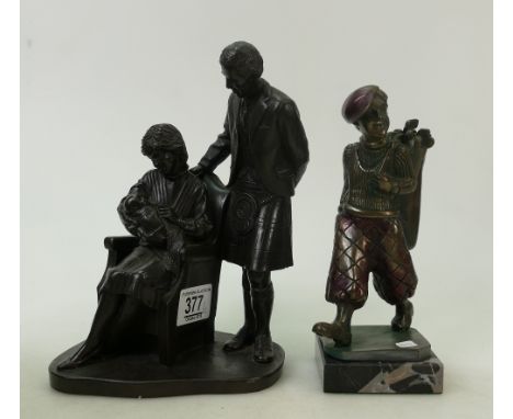 Bronzed figure of Prince Charles &amp; Lady Diane: together with similar item (2)