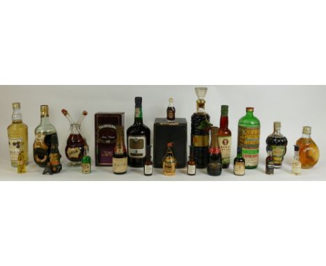 A collection of 1970's Alcholic Spirits and ports to include: sealed Sandeman Ruby Port, Sealed Tullibardine Whiskey, Sealed 