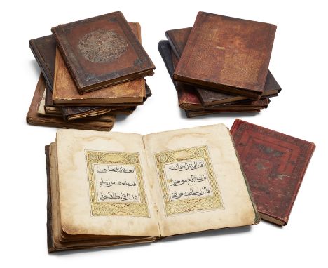 A group of 11 Qur'an sections (juz), from various 30-part sets, China, 19th century and earlier,&nbsp;Arabic manuscript on pa